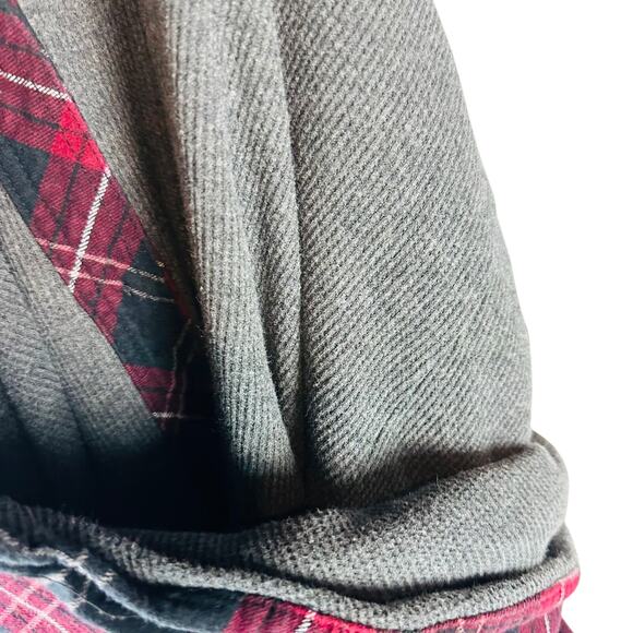 Voyager Mens Sz Medium Plaid Shacket Lined Red Black lined Jacket Button - Picture 10 of 10